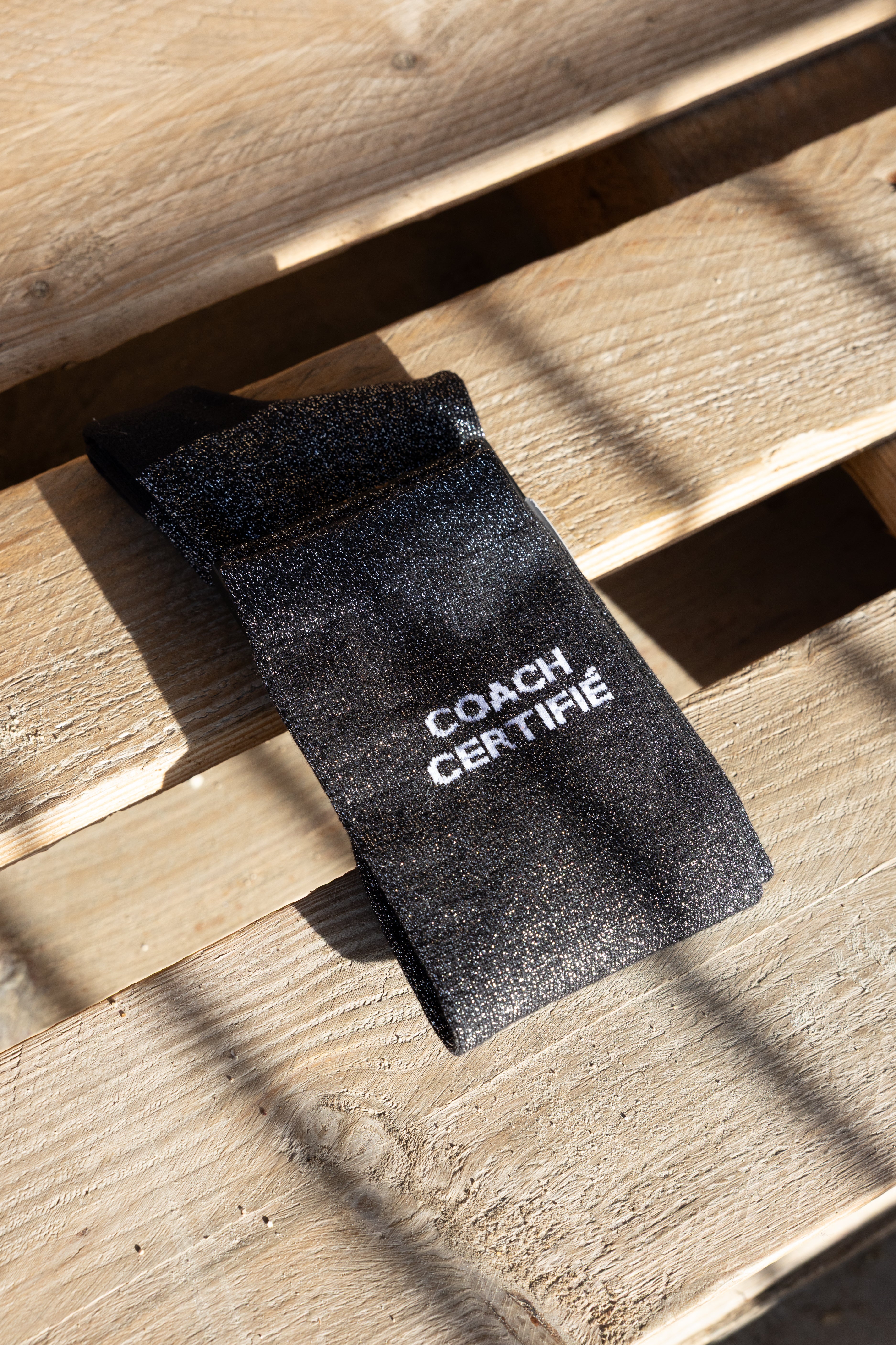 Chaussettes pailletées à message – Confort renforcé (36-41)