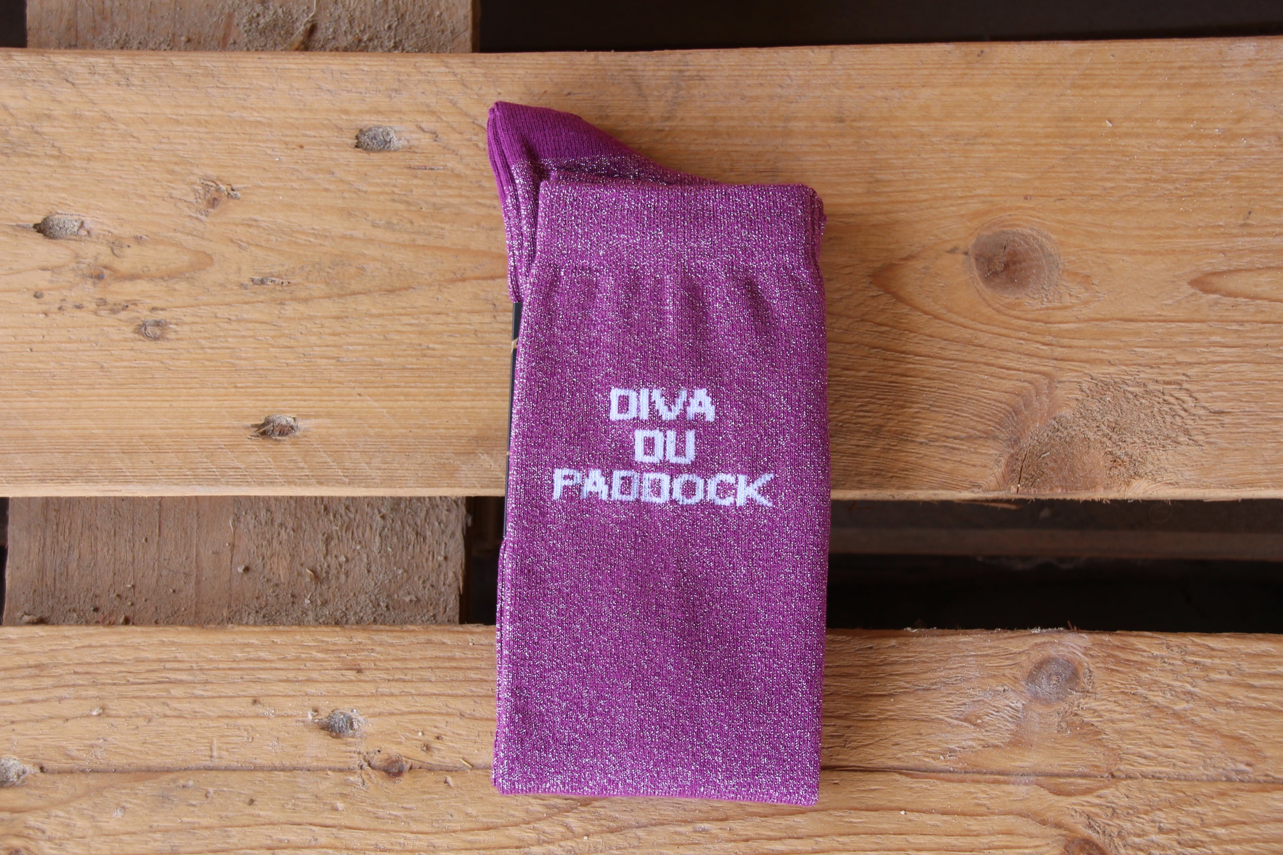 Chaussettes pailletées à message – Confort renforcé (36-41)