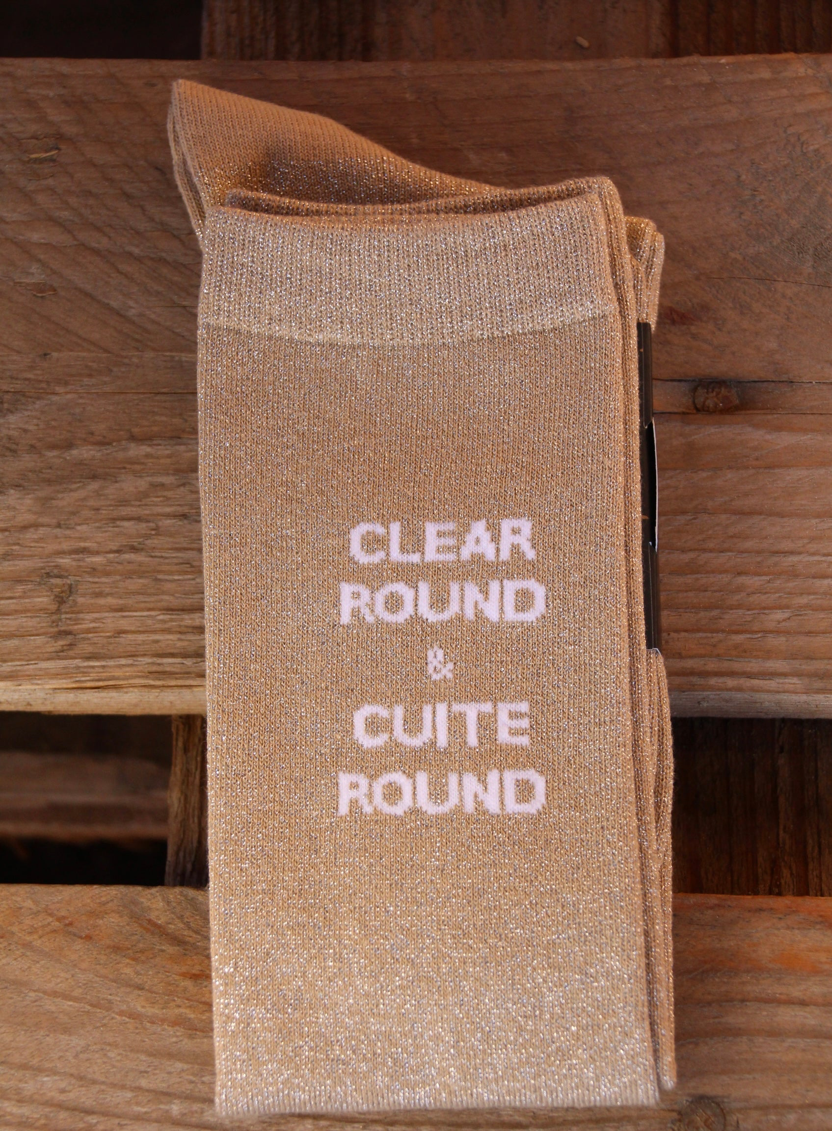 Chaussettes pailletées à message – Confort renforcé (36-41)