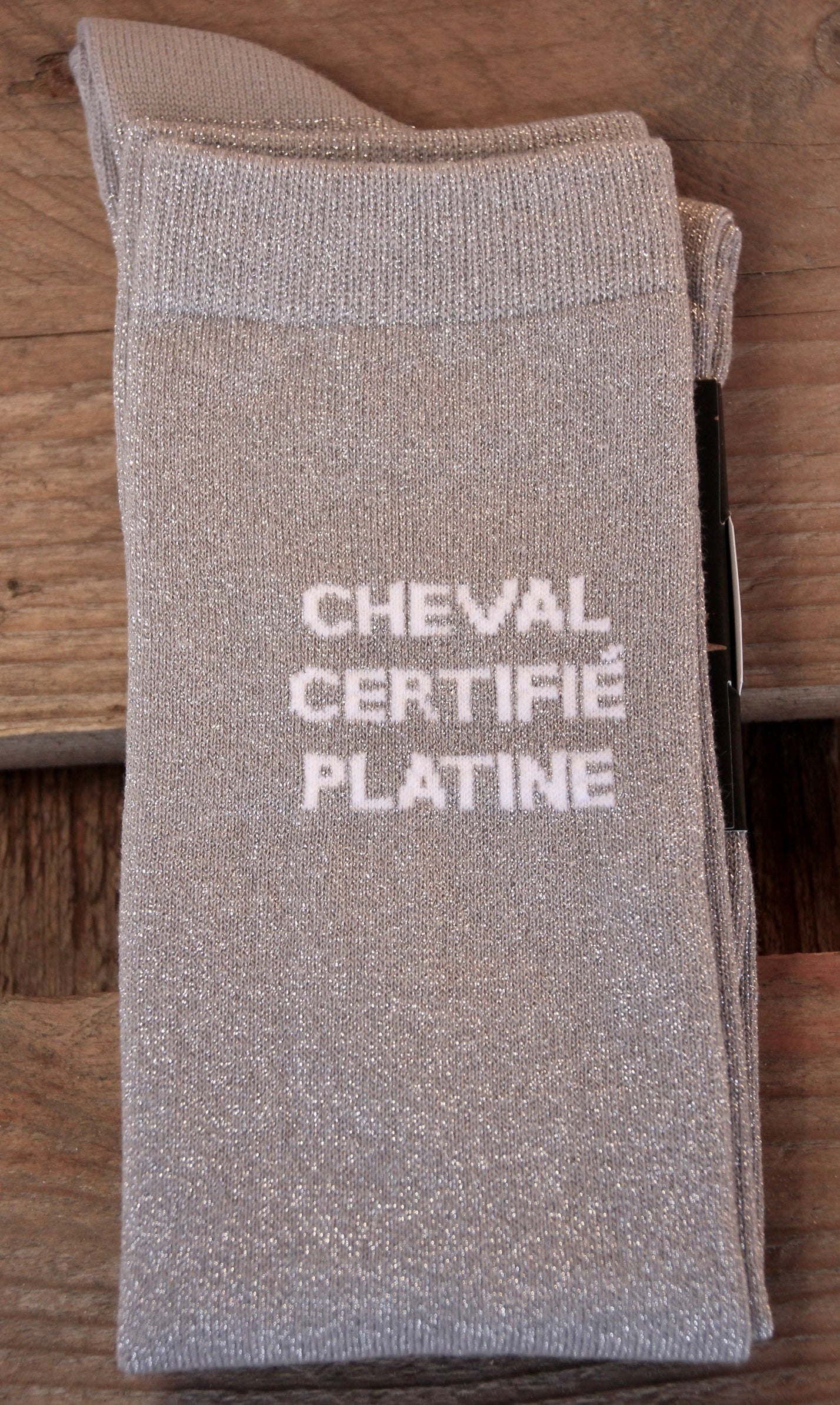 Chaussettes pailletées à message – Confort renforcé (36-41)