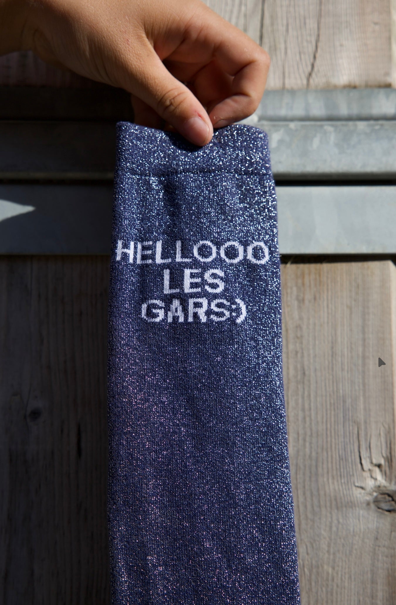 Chaussettes pailletées à message – Confort renforcé (36-41)